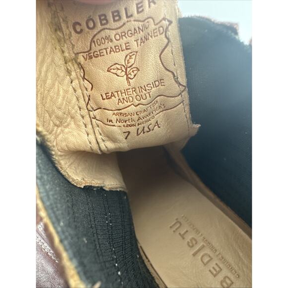 Bed Stu Insight Distressed Leather Cobbler Stacked Heel Boots Women's Size 7 - Picture 9 of 9